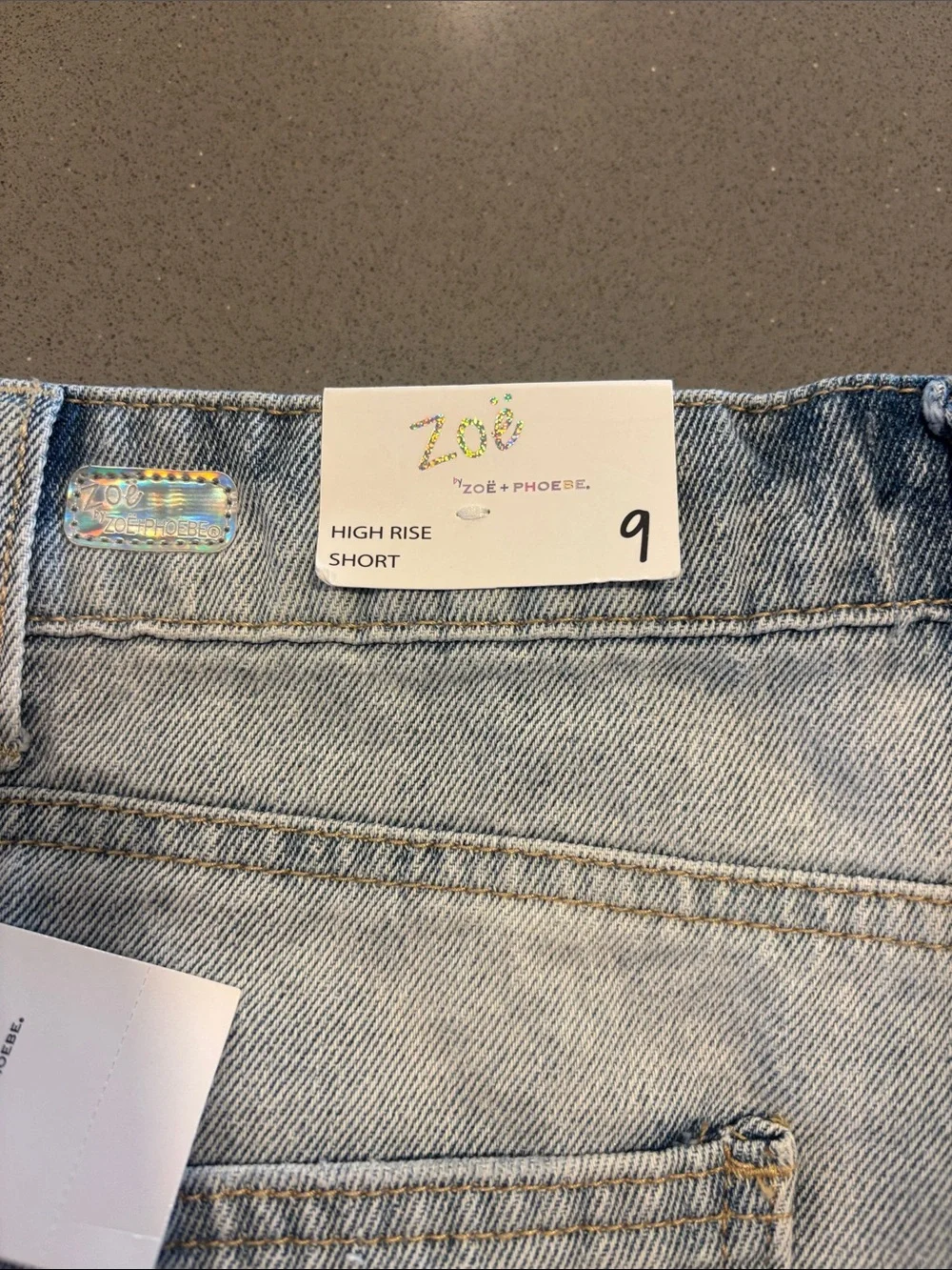 NWT Zoe High-Rise Distressed Denim Shorts - Light Blue